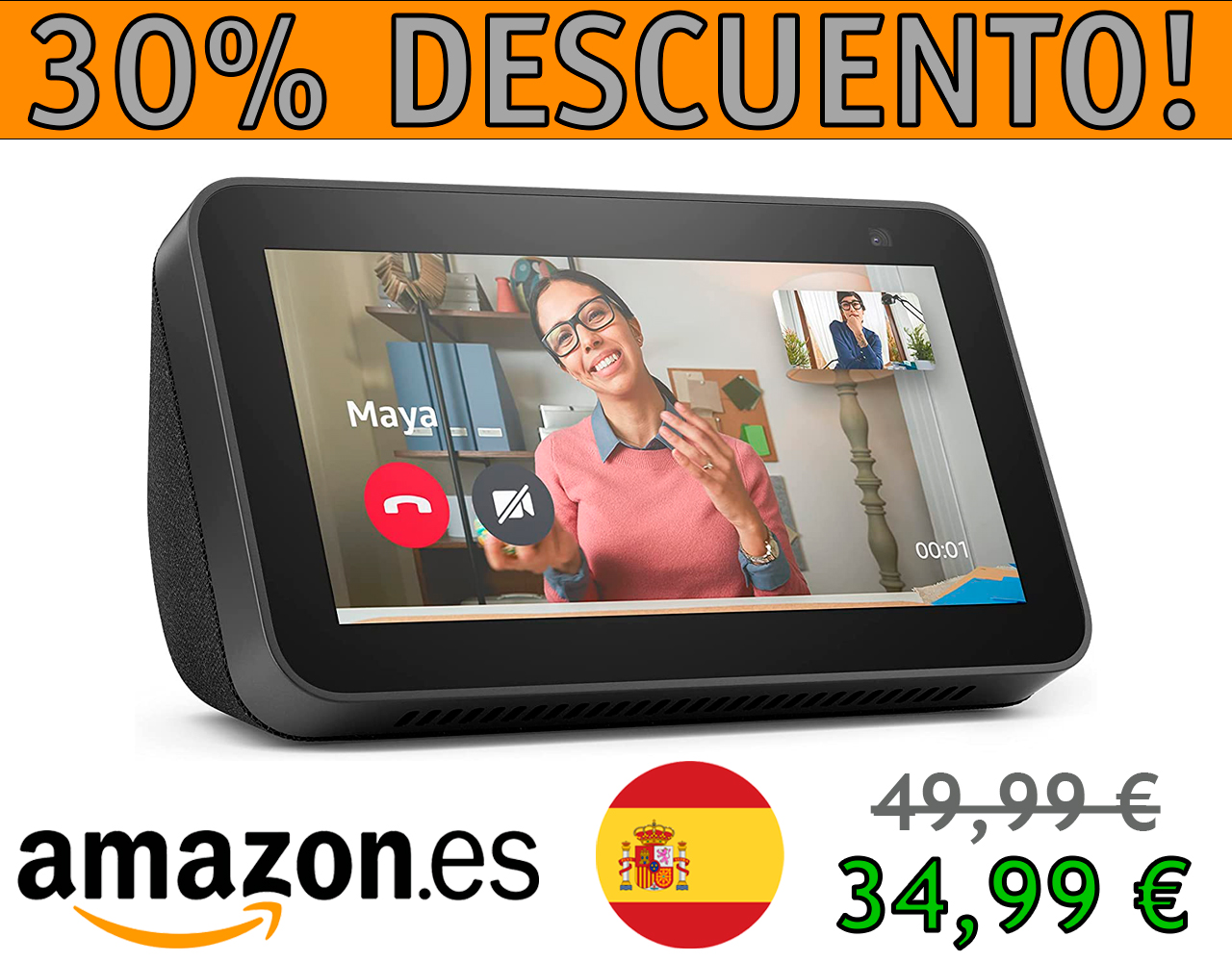 ECHO SHOW 5 (2.ª GENERACIÓN), PANTALLA INTELIGENTE CON ALEXA Y CÁMARA DE 2 MP