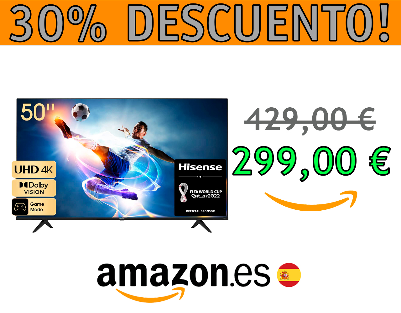 SMART TV HISENSE 50A6EG 50″ 4K UHD 2022 SERIES