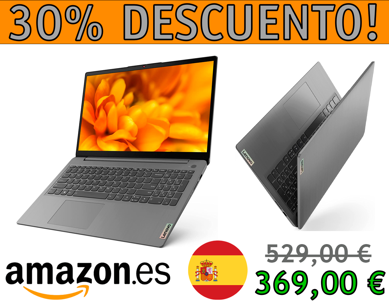 LENOVO IDEAPAD 3, 15.6″  (INTEL CORE I3-1115G4, 8GB RAM, 256GB SSD, INTEL UHD GRAPHICS)