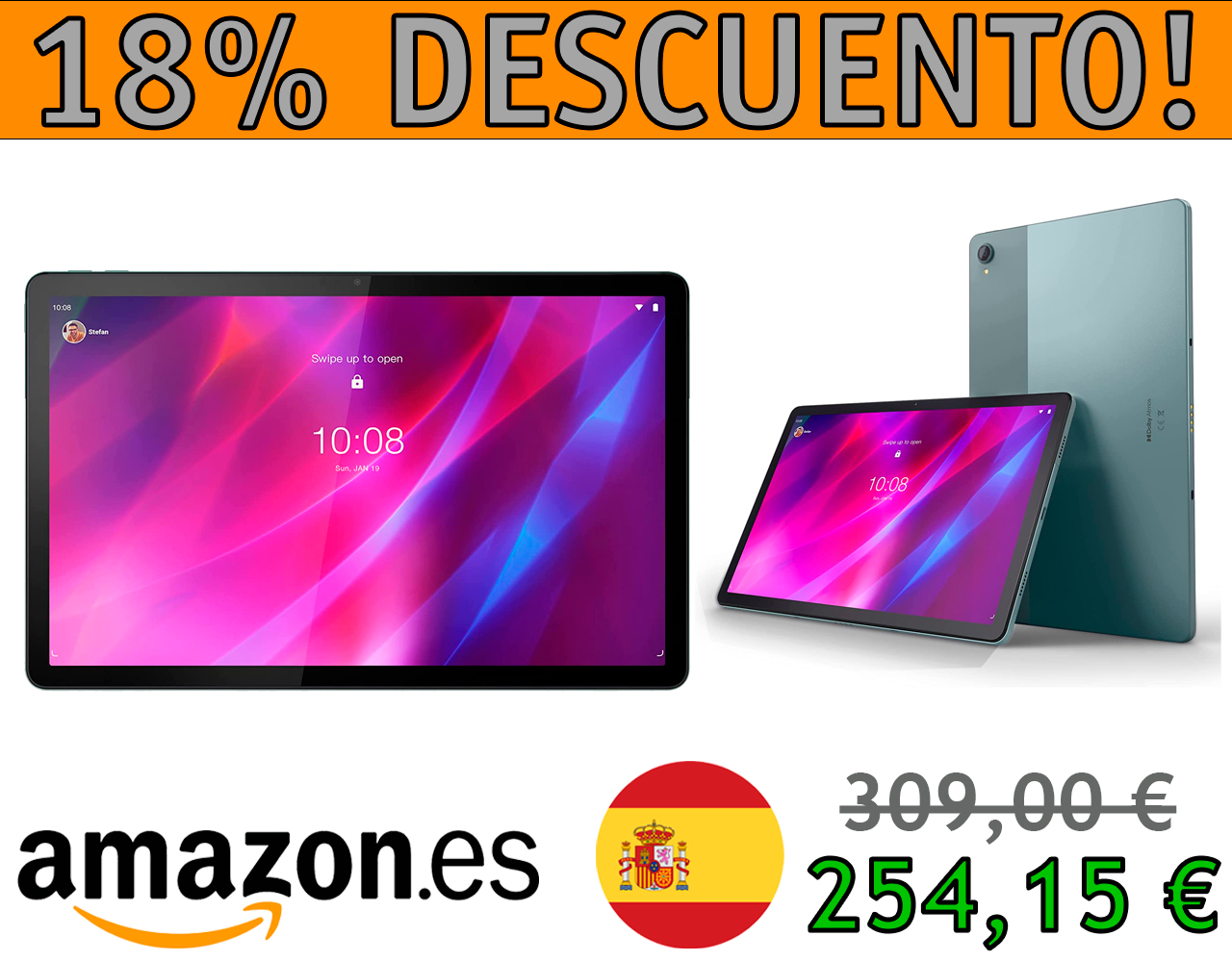 LENOVO TAB P11 PLUS DE 11″ 2K,  6 GB DE RAM, 128 GB, WIFI, BLUETOOTH, ANDROID 11