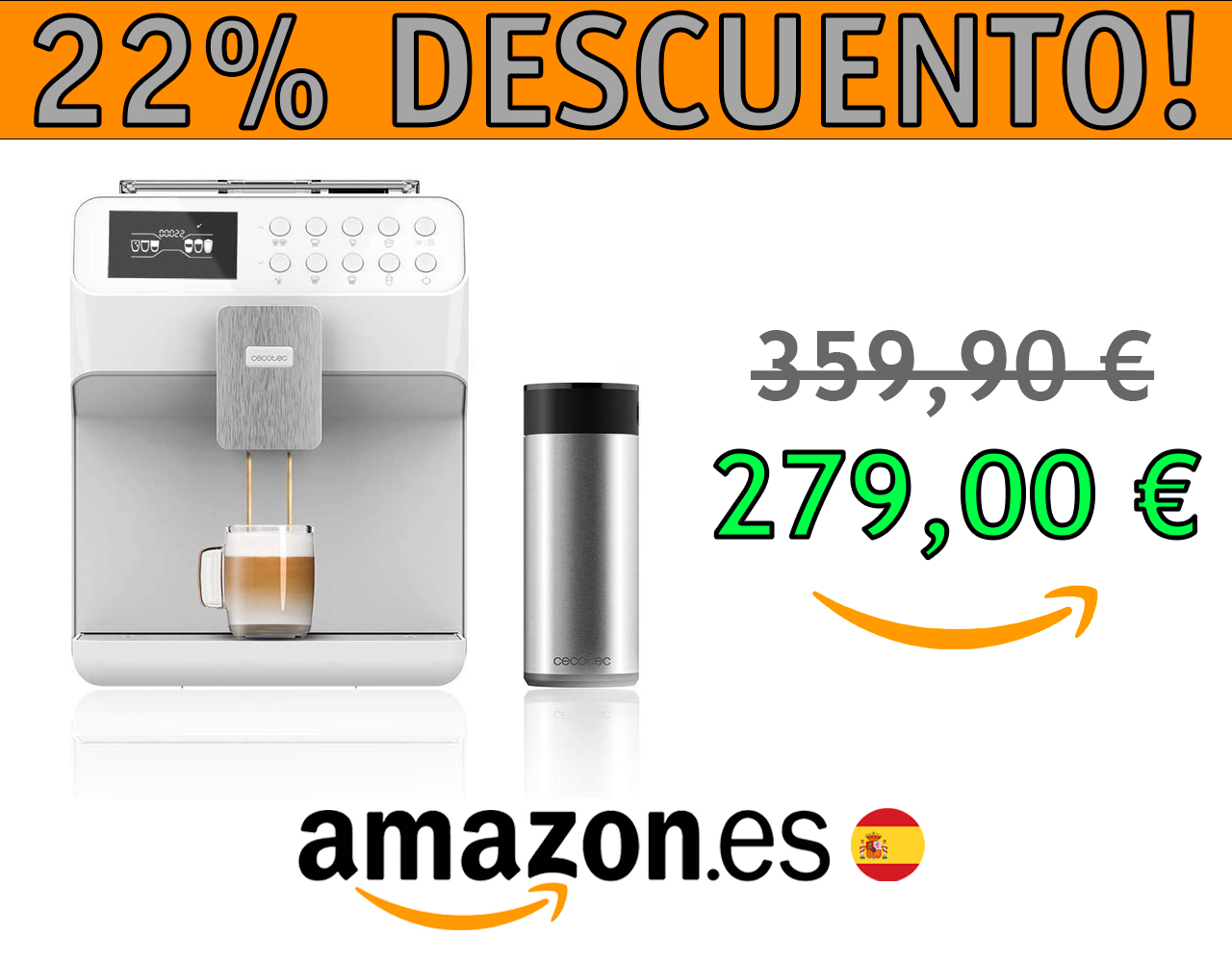 CAFETERA AUTOMÁTICA CECOTEC POWER MATIC-CCINO 7000 SERIE BIANCA