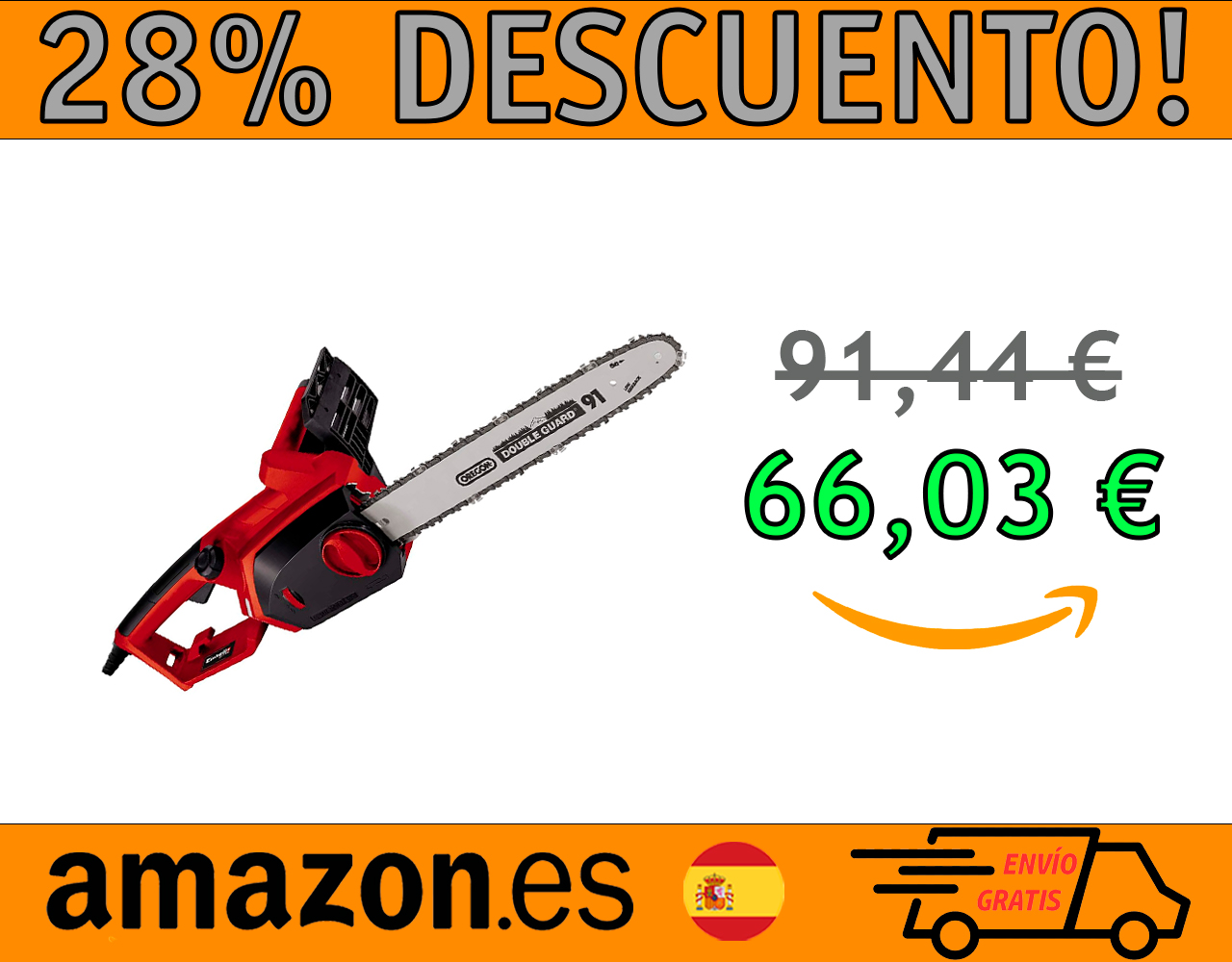 MOTOSIERRA ELÉCTRICA EINHELL GH-EC 2040 – (2000 W) COLOR ROJO.