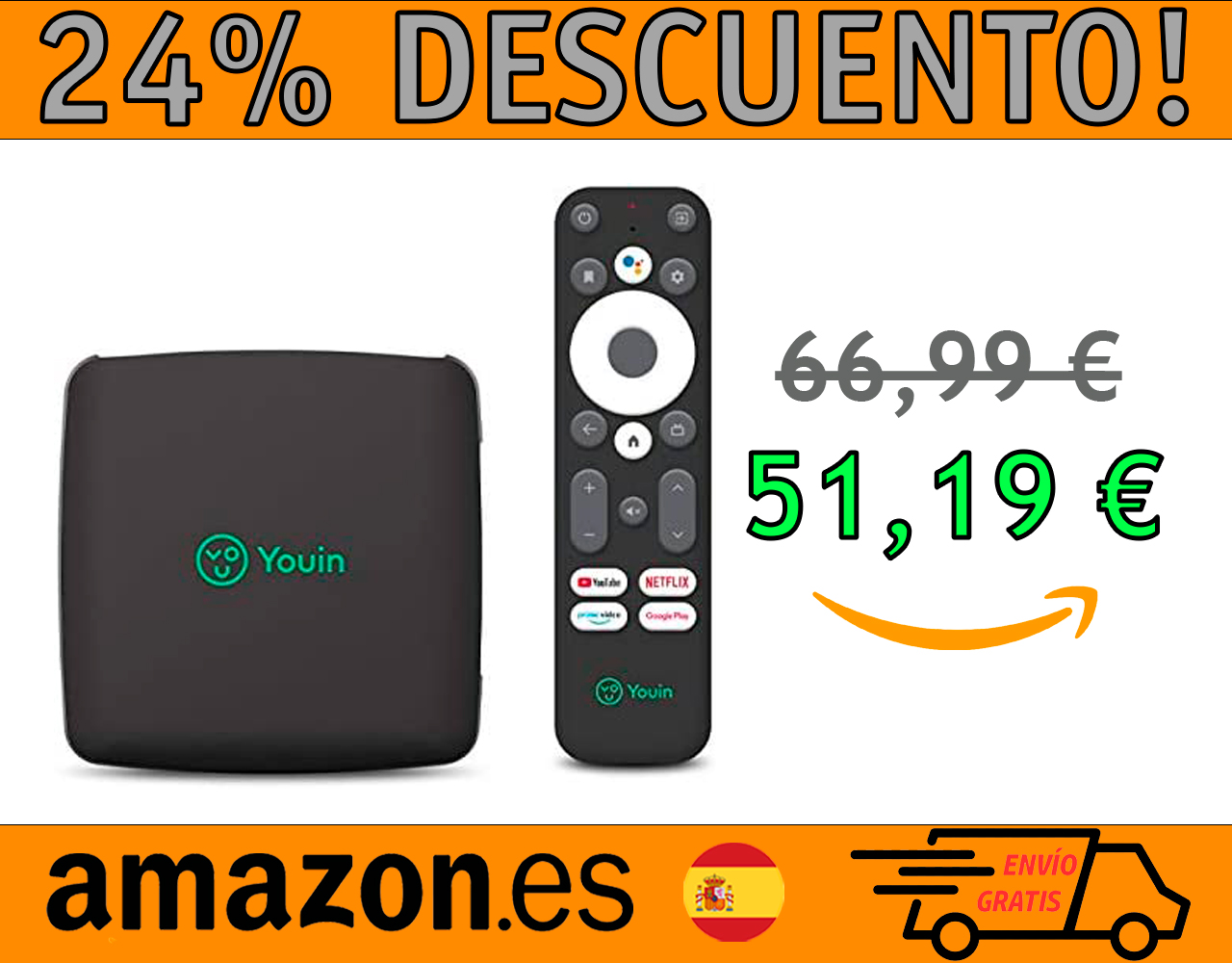 TV BOX ANDROID TV 4K UHD YOUIN YOU-BOX