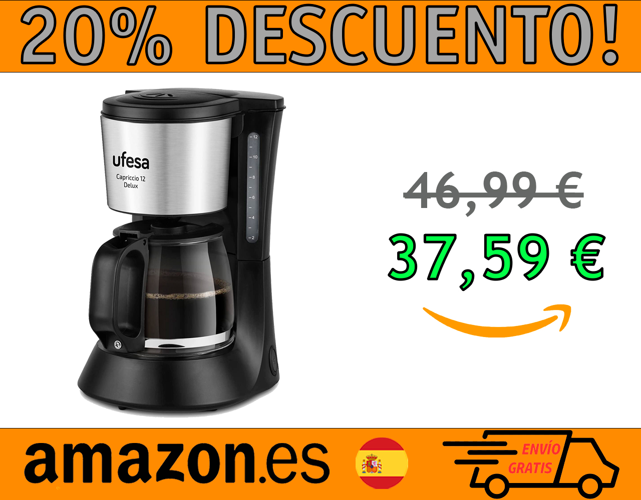 CAFETERA DE GOTEO UFESA CG7125 CAPRICCIO 12 DELUX