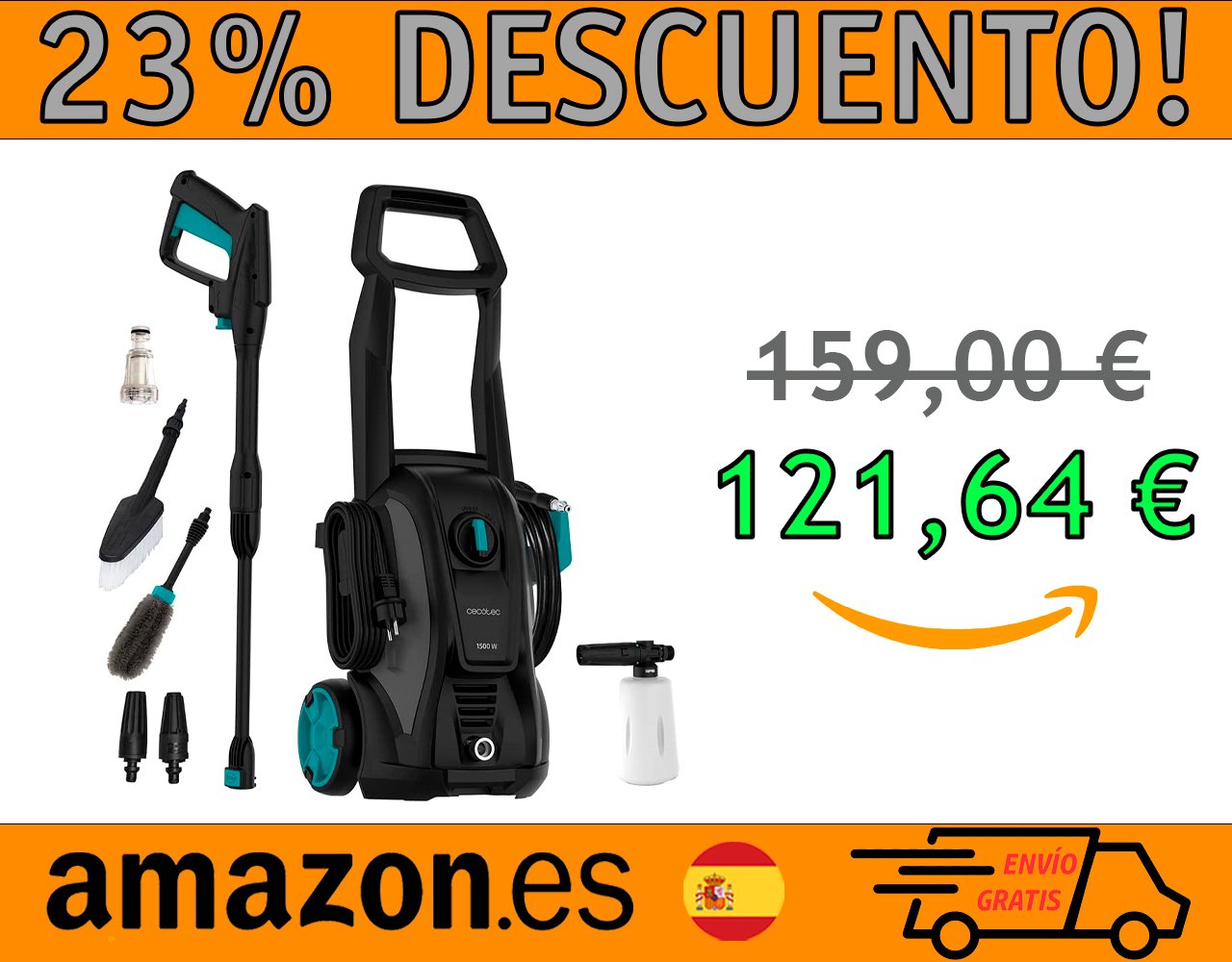 HIDROLIMPIADORA HYDROBOOST CECOTEC 1700W CAUDAL MÁXIMO 426L/H
