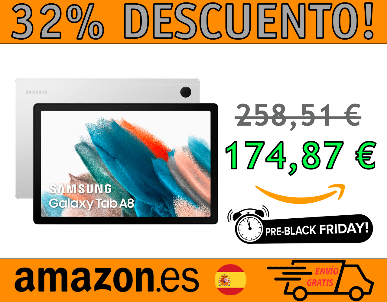 SAMSUNG GALAXY TAB A8 – TABLET DE 10.5” (3GB RAM, 32GB ROM)
