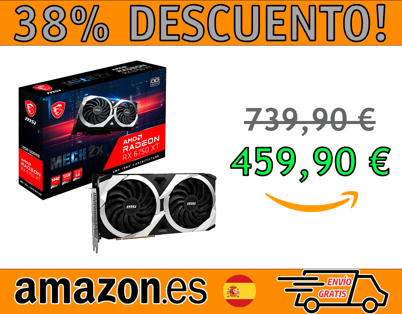 TARJETA GRÁFICA MSI RADEON RX 6750 XT MECH 2X 12G OC
