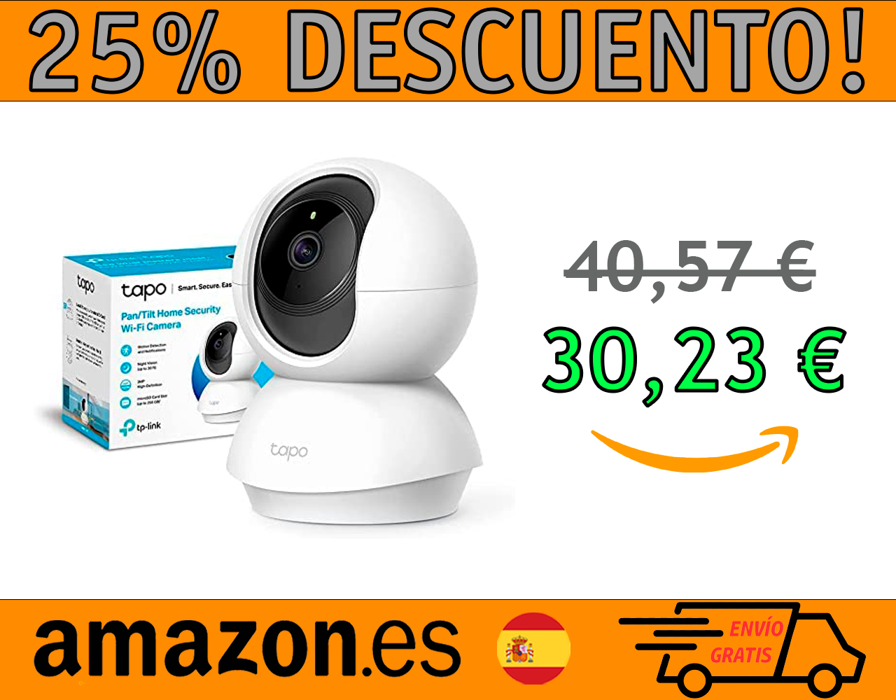 CÁMARA VIGILANCIA 360° RESOLUCIÓN 3MP TP-LINK TAPO C210