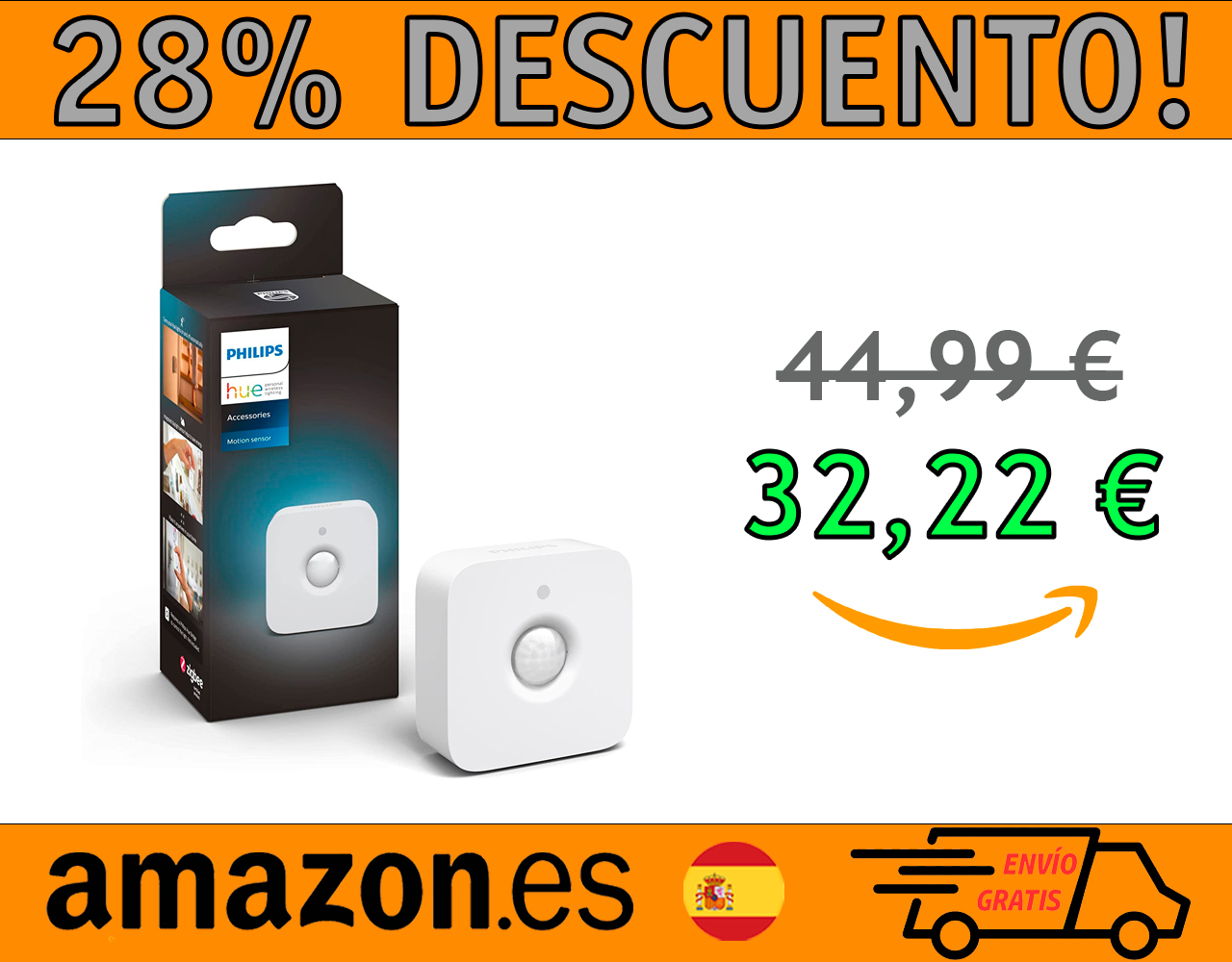 SENSOR DE MOVIMIENTO PHILIPS HUE COMPATIBLE CON ALEXA Y GOOGLE HOME