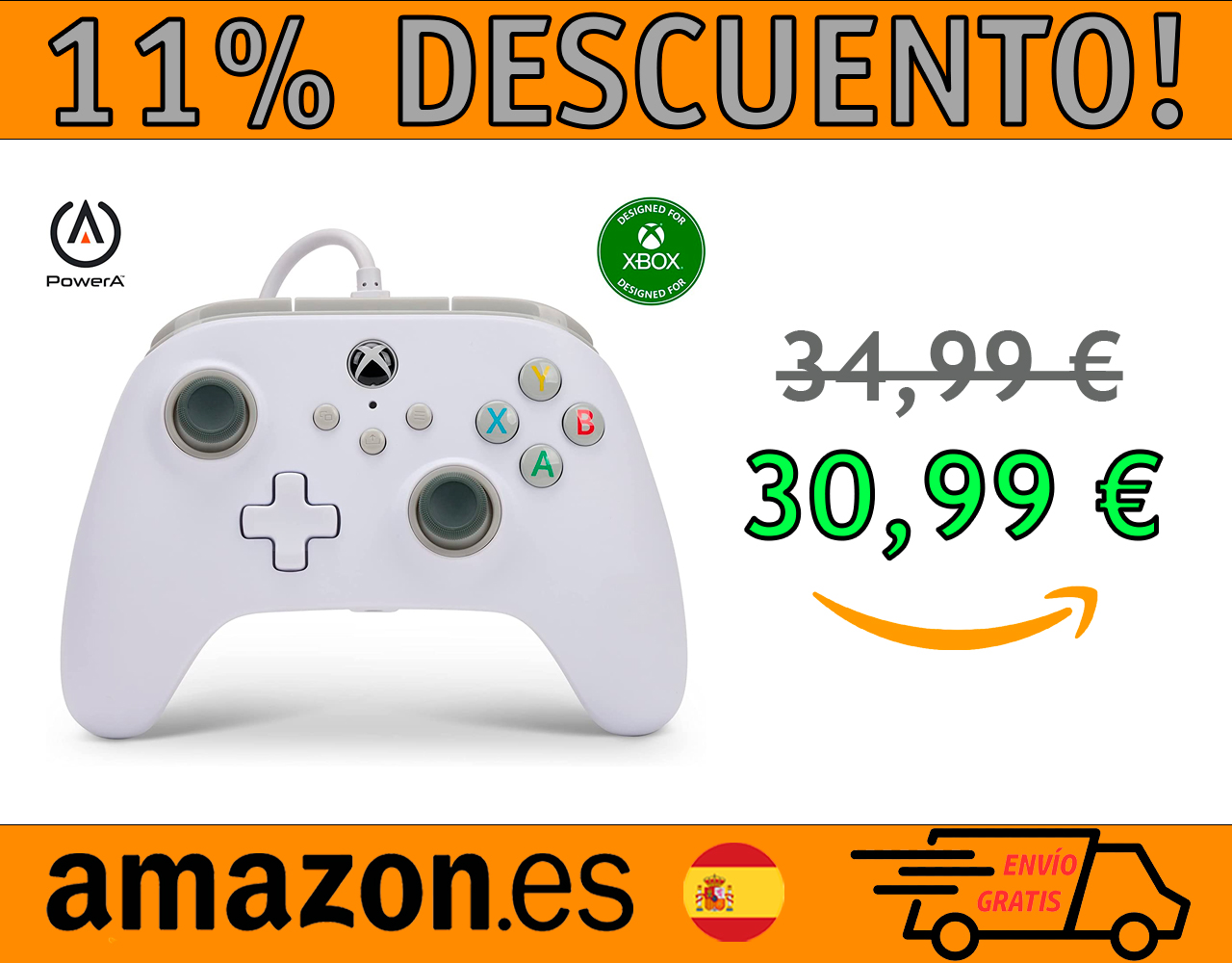 MANDO CON CABLE POWER-A PARA XBOX SERIES X|S BLANCO