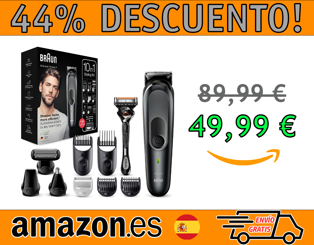 RECORTADORA DE BARBA 10 EN 1 BRAUN MGK7331