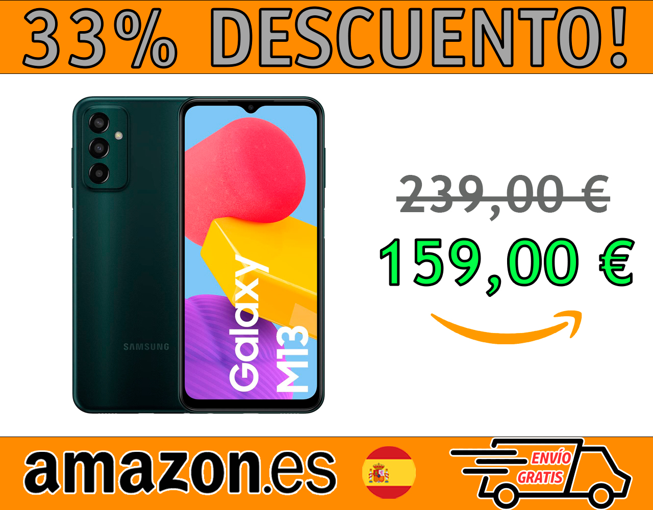 SMARTPHONE SAMSUNG GALAXY M13 CON 4GB DE RAM, 128 GB DE ALMACENAMIENTO