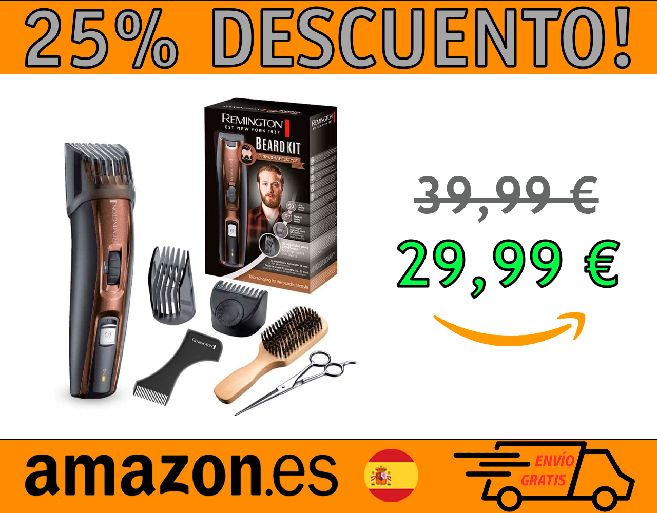 RECORTADORA DE BARBA REMINGTON BEARD KIT CON CABLE E INALÁMBRICO