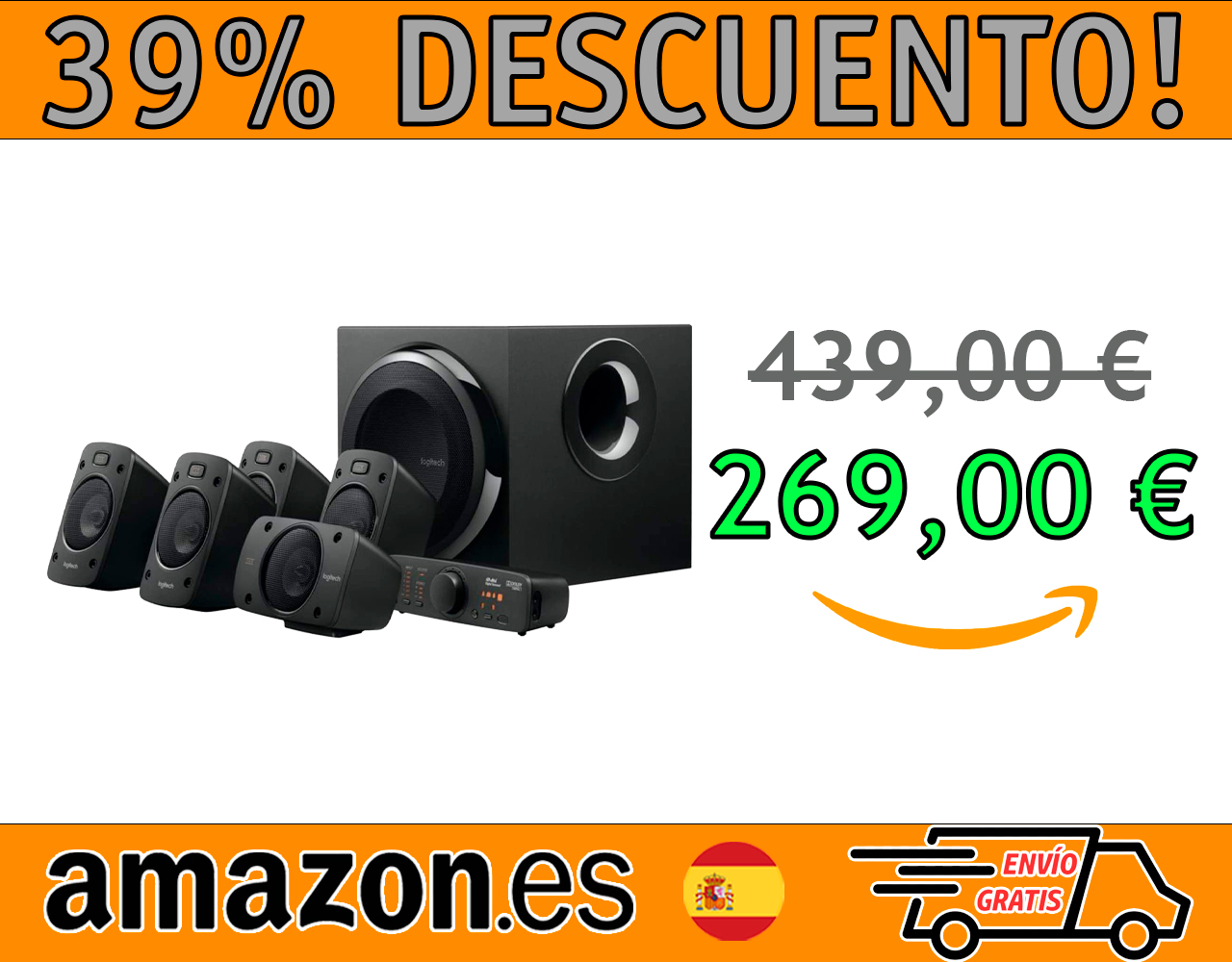 SISTEMA DE ALTAVOCES SONIDO ENVOLVENTE THX LOGITECH Z906 5.1