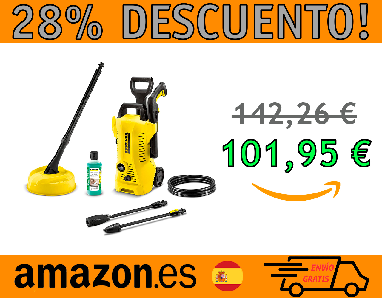 HIDROLIMPIADORA DE ALTA PRESIÓN K2 KÄRCHER 110 BAR, 1.400W
