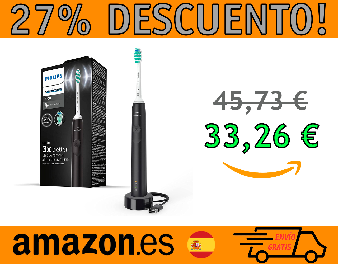 CEPILLO DE DIENTES ELÉCTRICO PHILIPS SONICARE SERIE 3100