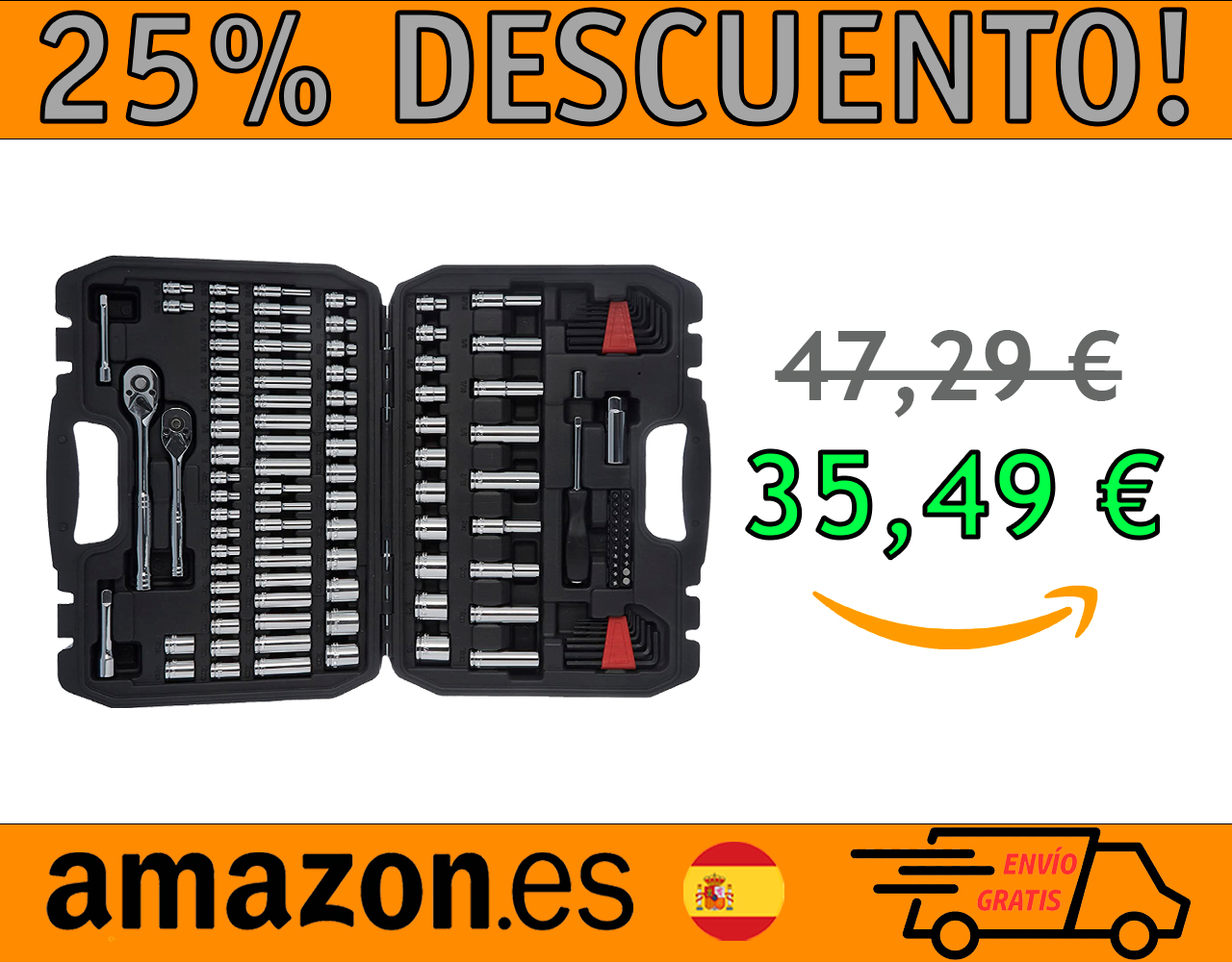 JUEGO DE LLAVES 123 UNIDADES AMAZON BASICS