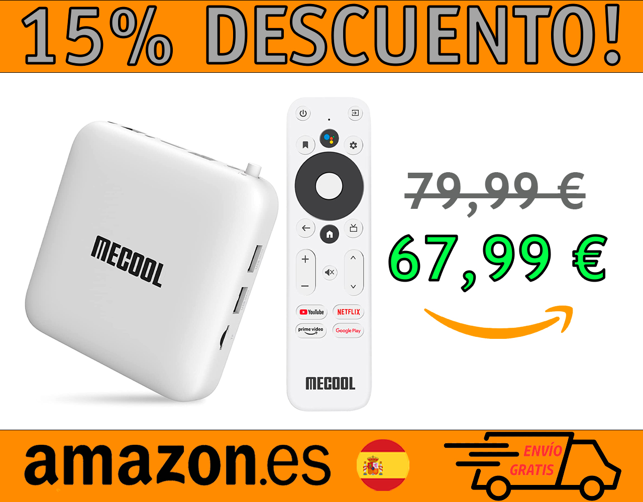 TV BOX ANDROID 10.0 MECOOL KM2 CON CERTIFICADO GOOGLE