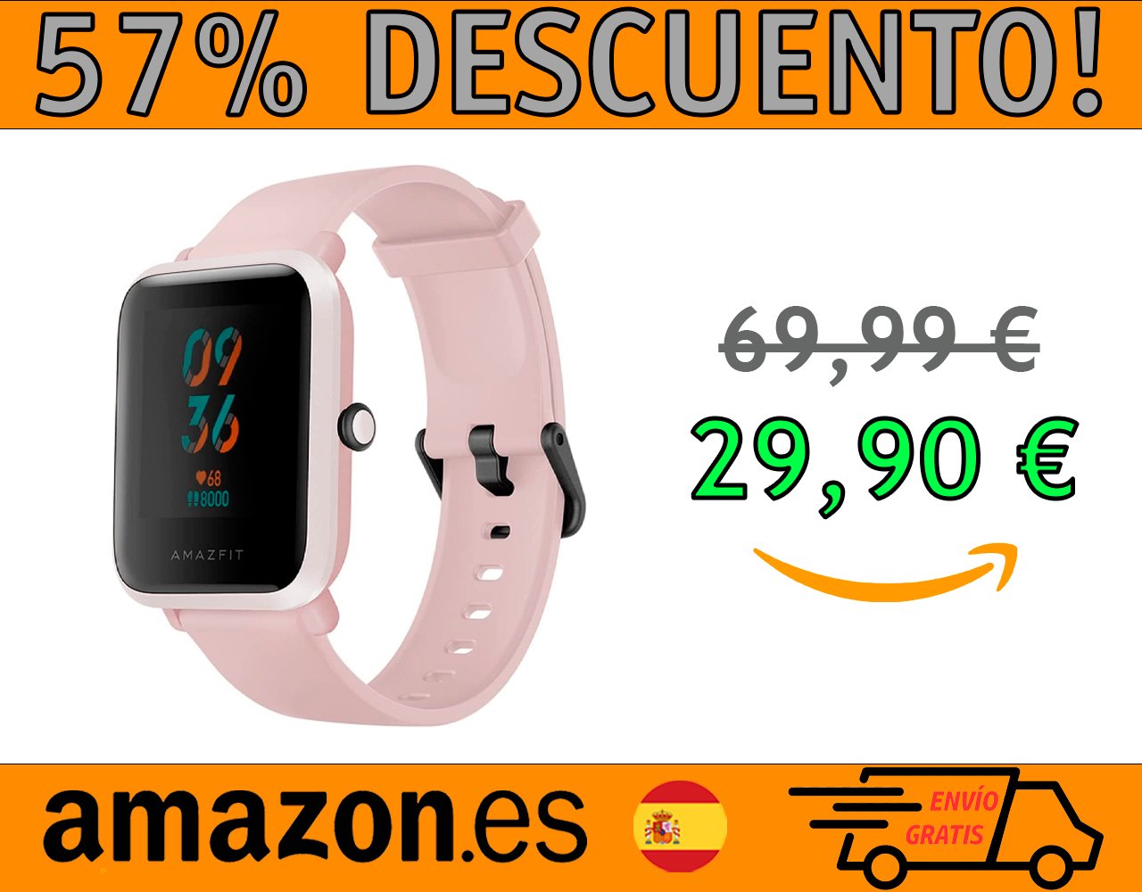 SMARTWATCH AMAZFIT BIP S RASTREADOR CON MONITOR CARDÍACO