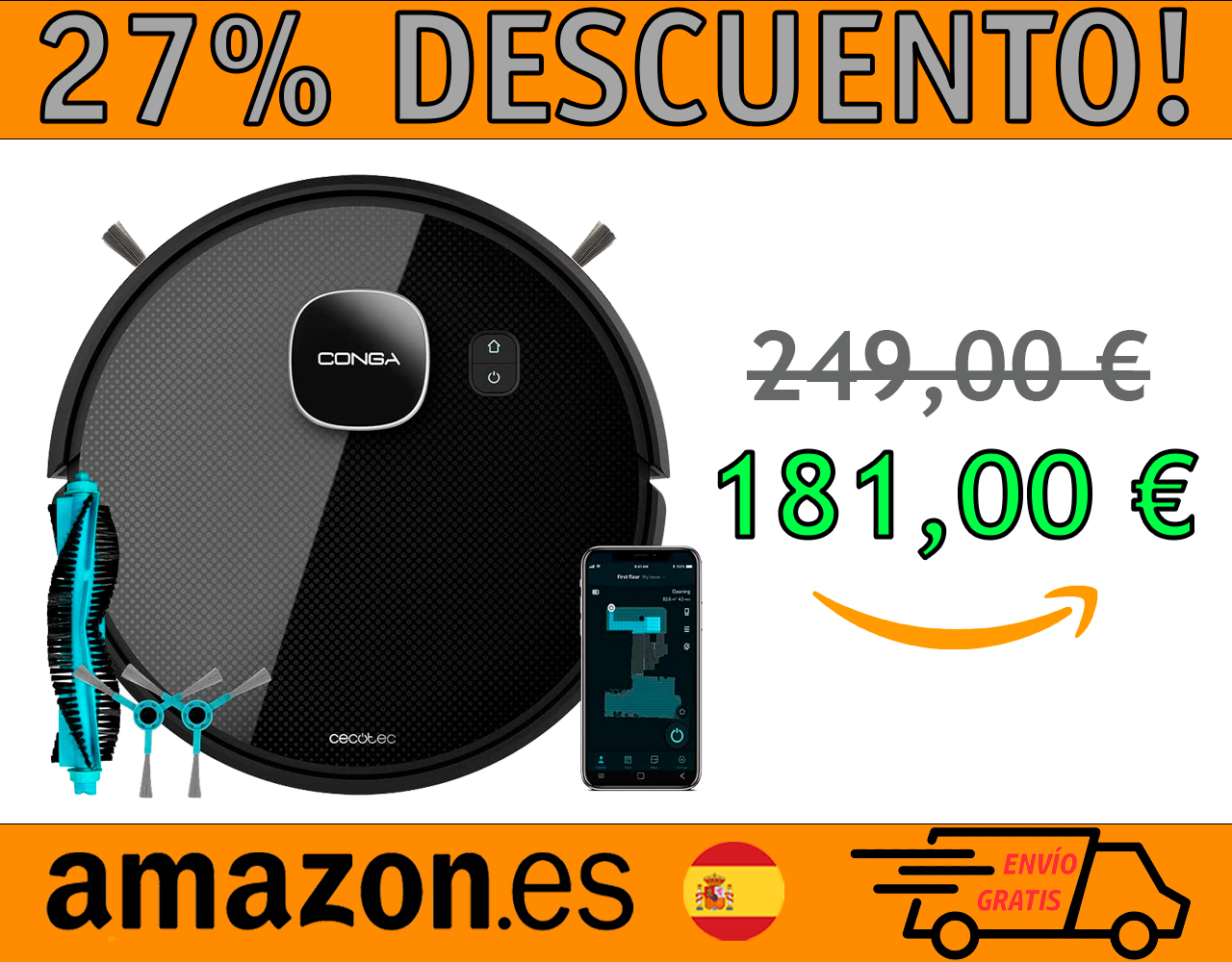 ROBOT ASPIRADOR Y FRIEGASUELOS CECOTEC CONGA ETERNAL MAX TITANIUM