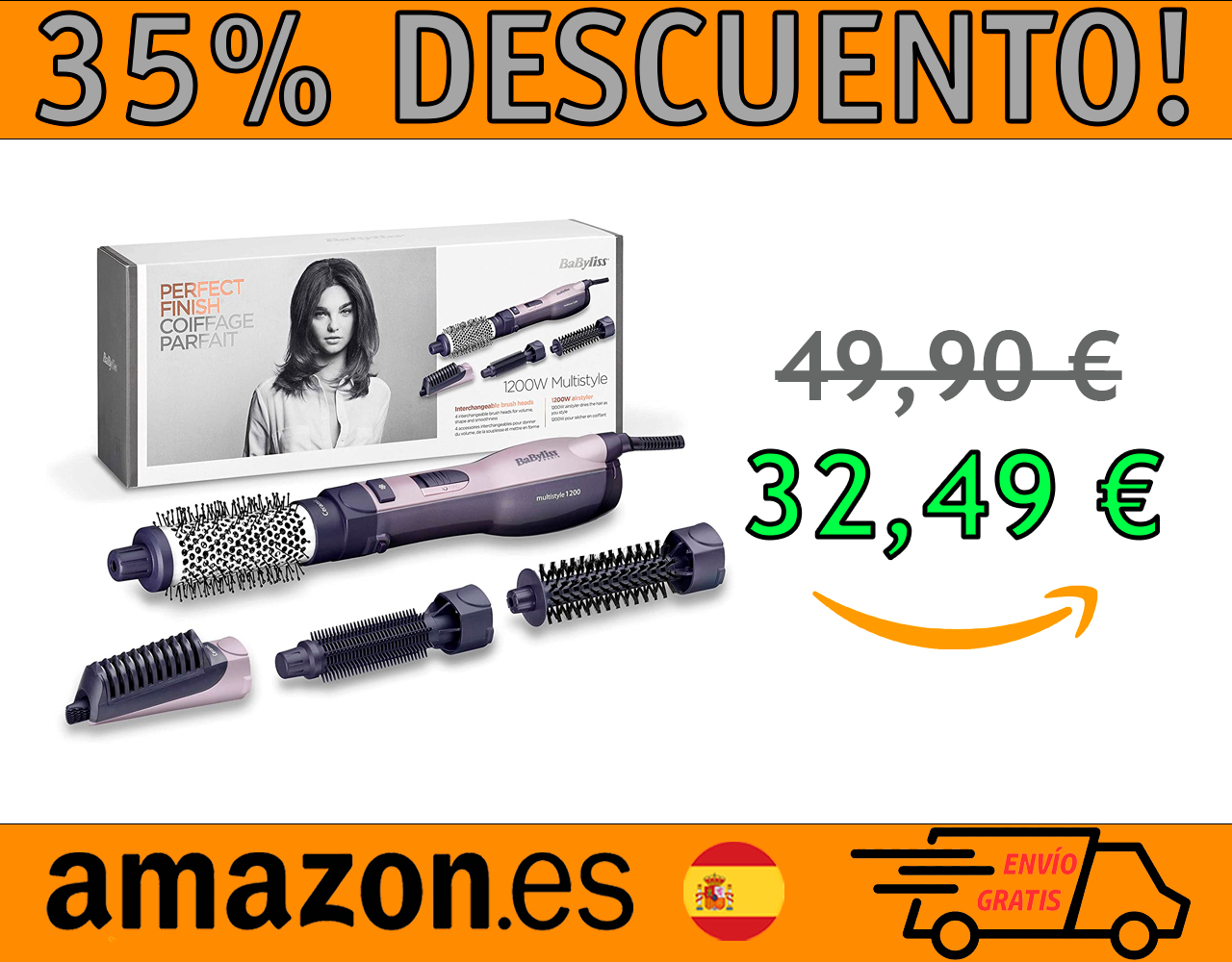 CEPILLO DE AIRE MOLDEADOR DE PELO CON 4 CABEZALES BABYLISS AS121E