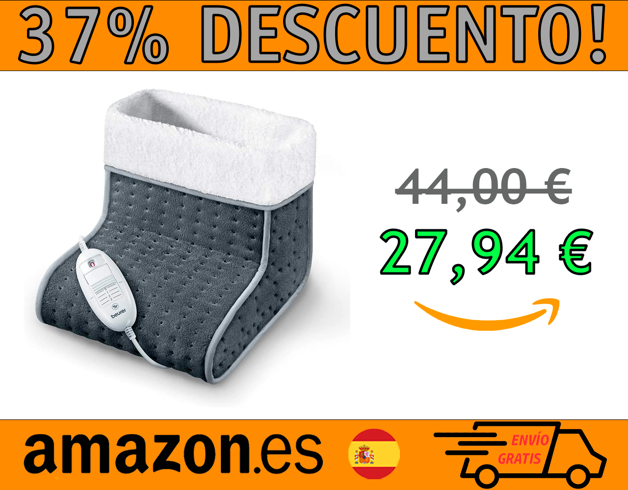 CALIENTA PIES BEURER FW20, APTO PARA PIES GRANDES