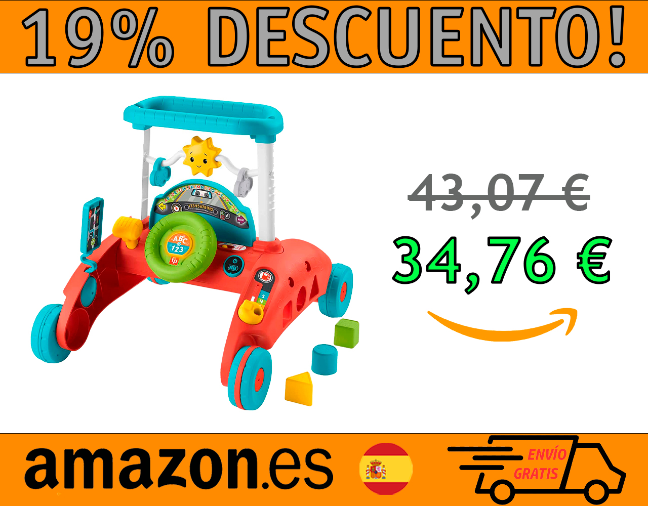 ANDADOR 2 CARAS CORREPASILLOS CON ACTIVIDADES FISHER-PRICE