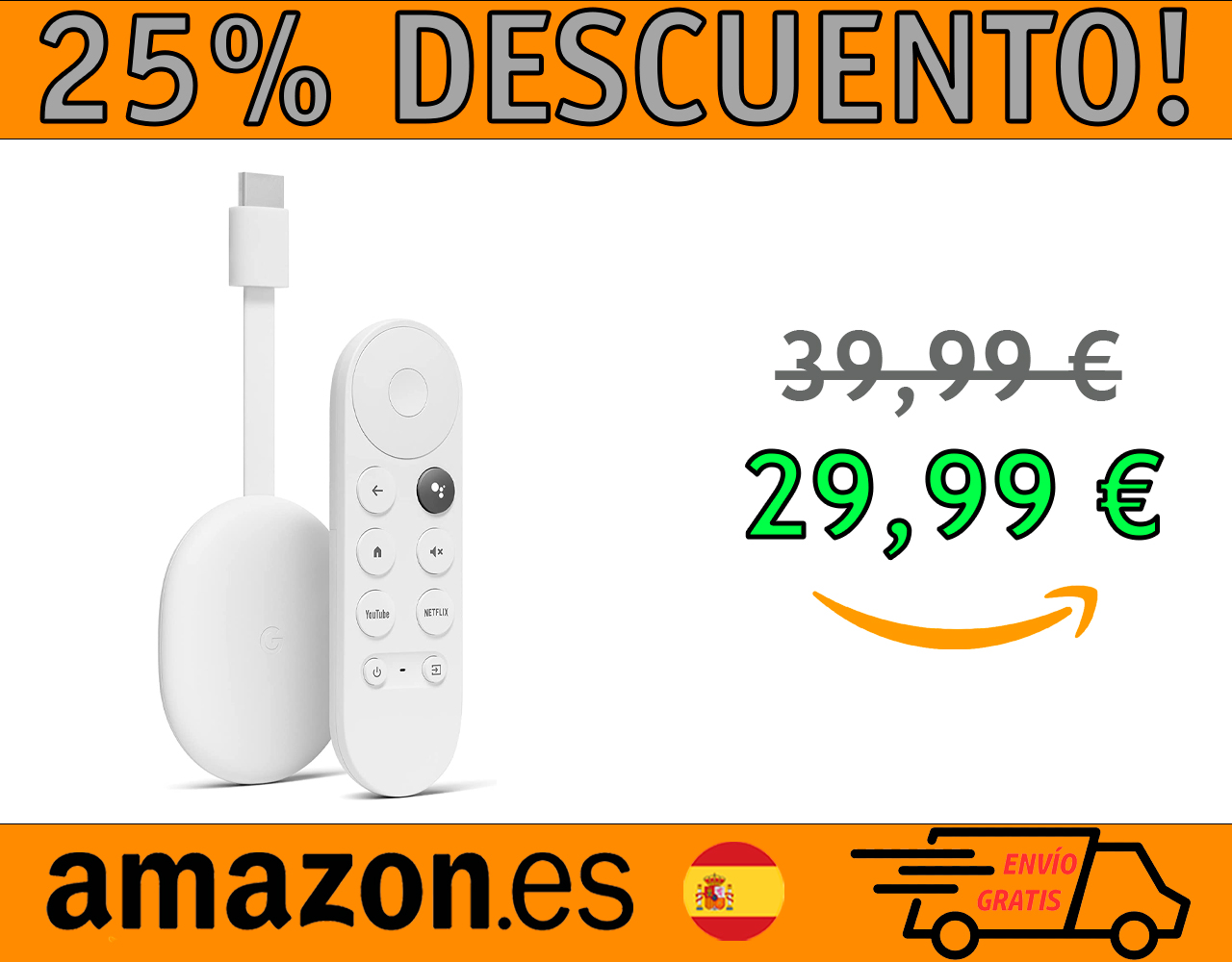 DISPOSITIVO CHROMECAST CON GOOGLE TV (HD)