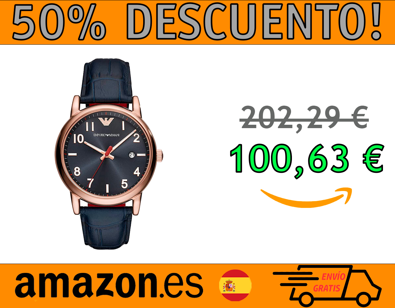 RELOJ EMPORIO ARMANI PARA HOMBRE DE ACERO INOXIDABLE AR11135
