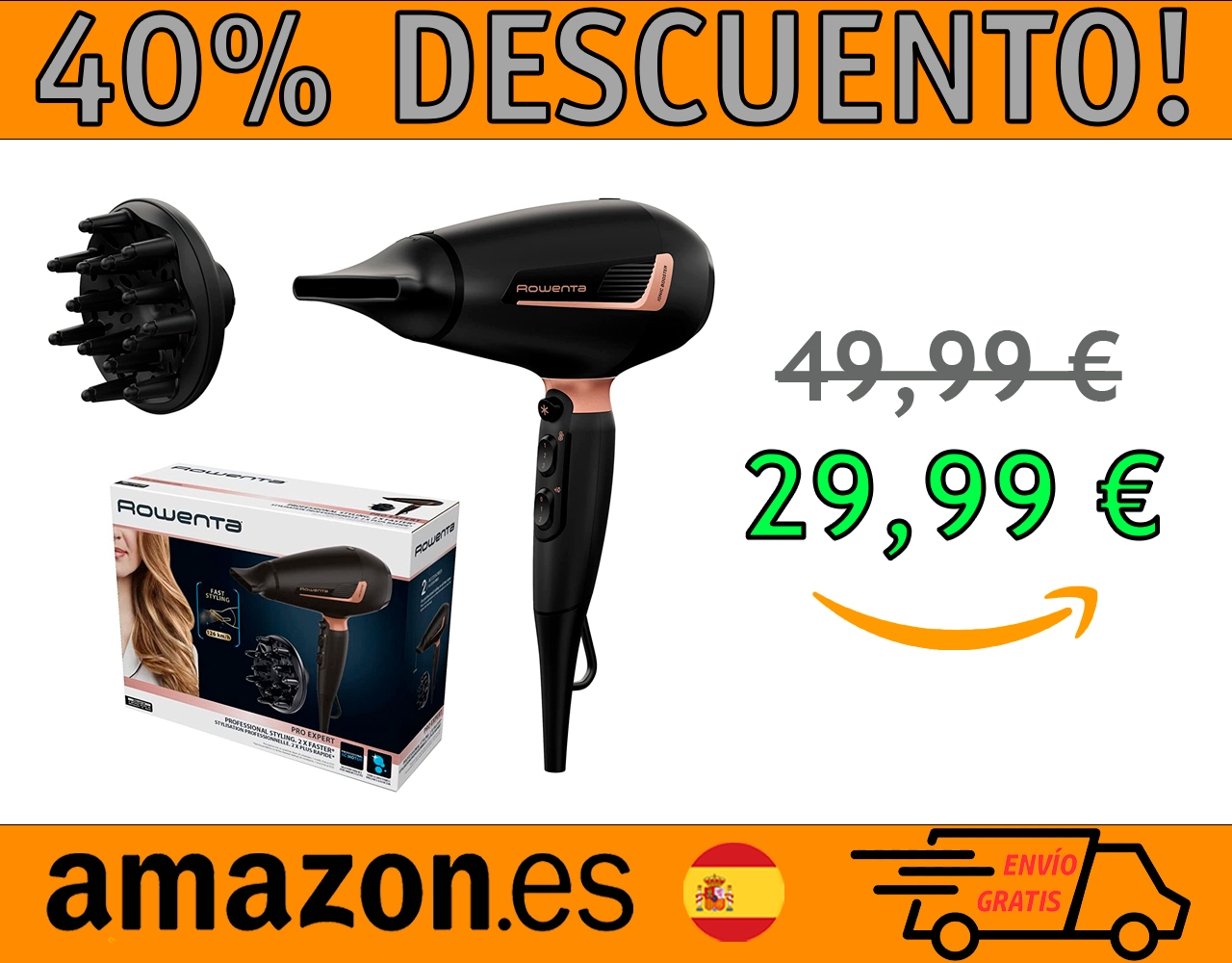 SECADOR DE PELO ROWENTA PRO EXPERT CV8830
