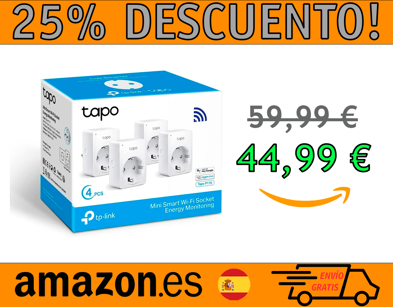 MINI ENCHUFE INTELIGENTE WI-FI TP-LINK TAPO P110 (4-PACK)