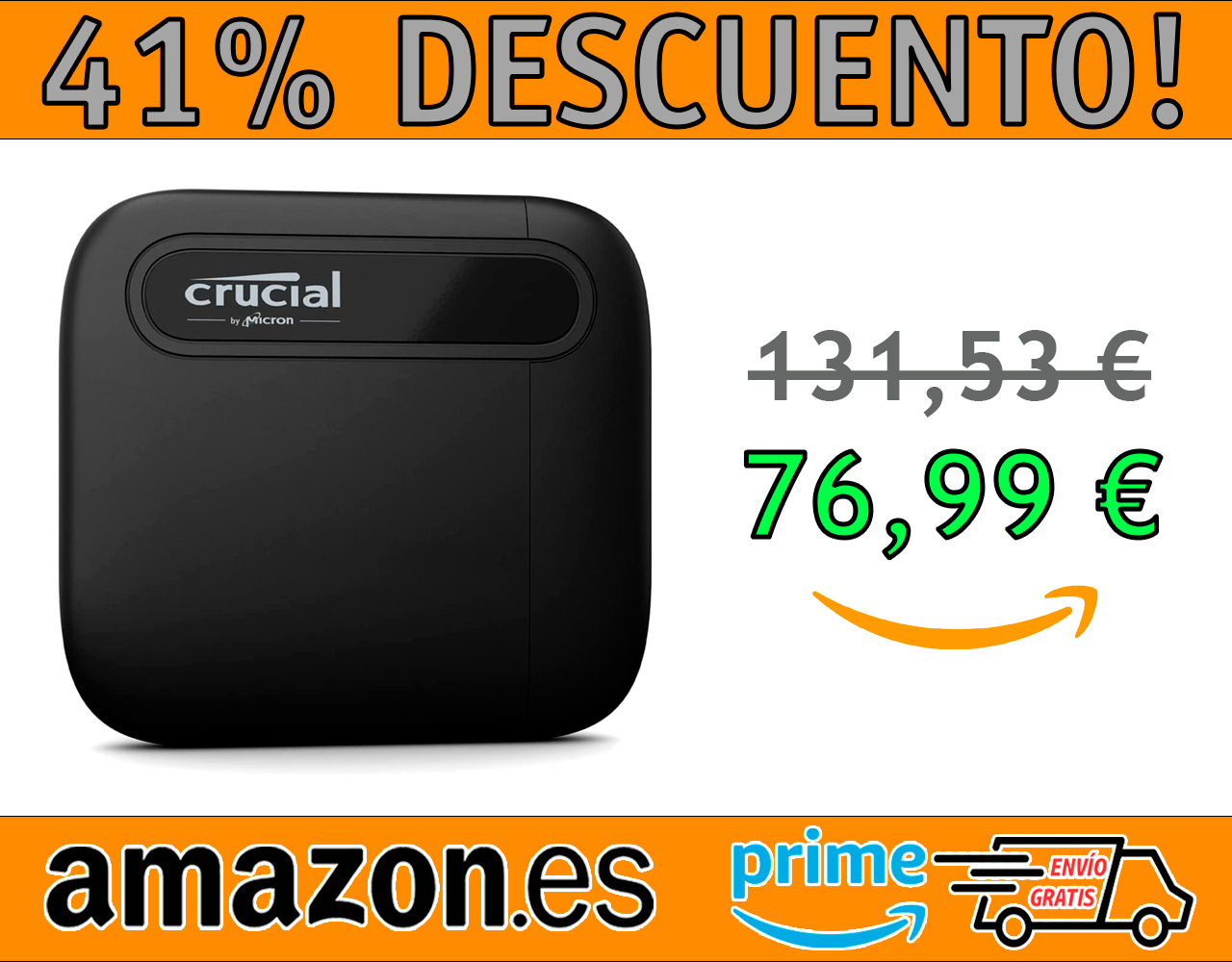 UNIDAD DE ESTADO SÓLIDO EXTERNA CRUCIAL X6 1TB PORTÁTIL