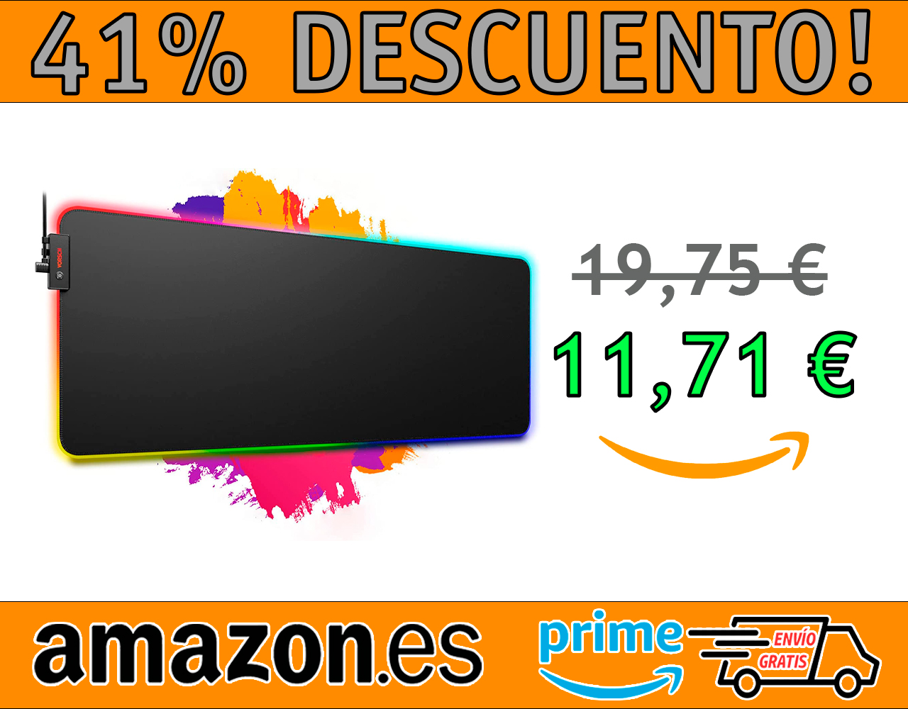 ALFOMBRILLA GAMING RGB LED PARA RATÓN 800X300X4MM