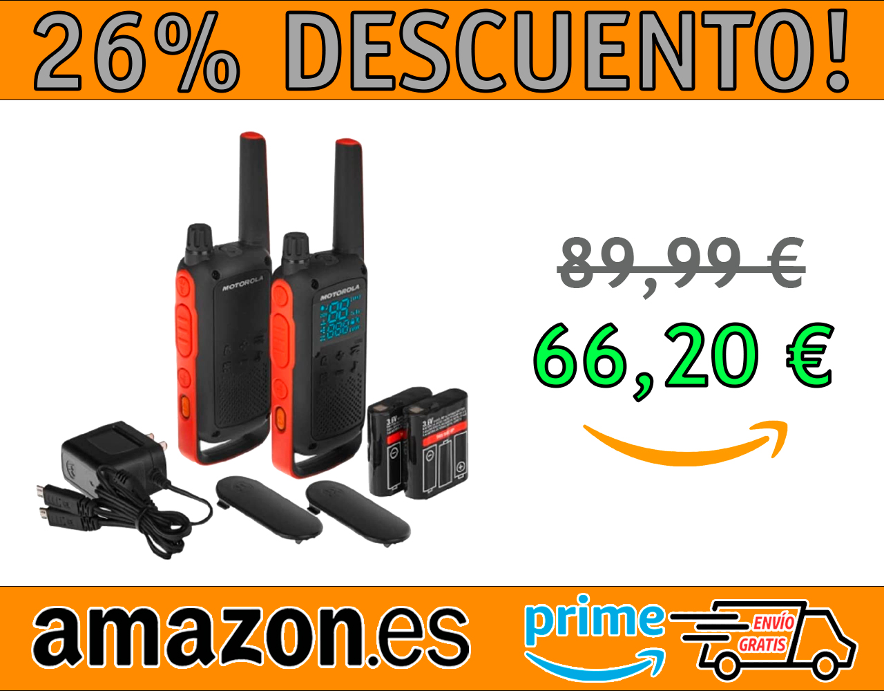 WALKIE TALKIE MOTOROLA T82 PAQUETE DE 2 UNIDADES