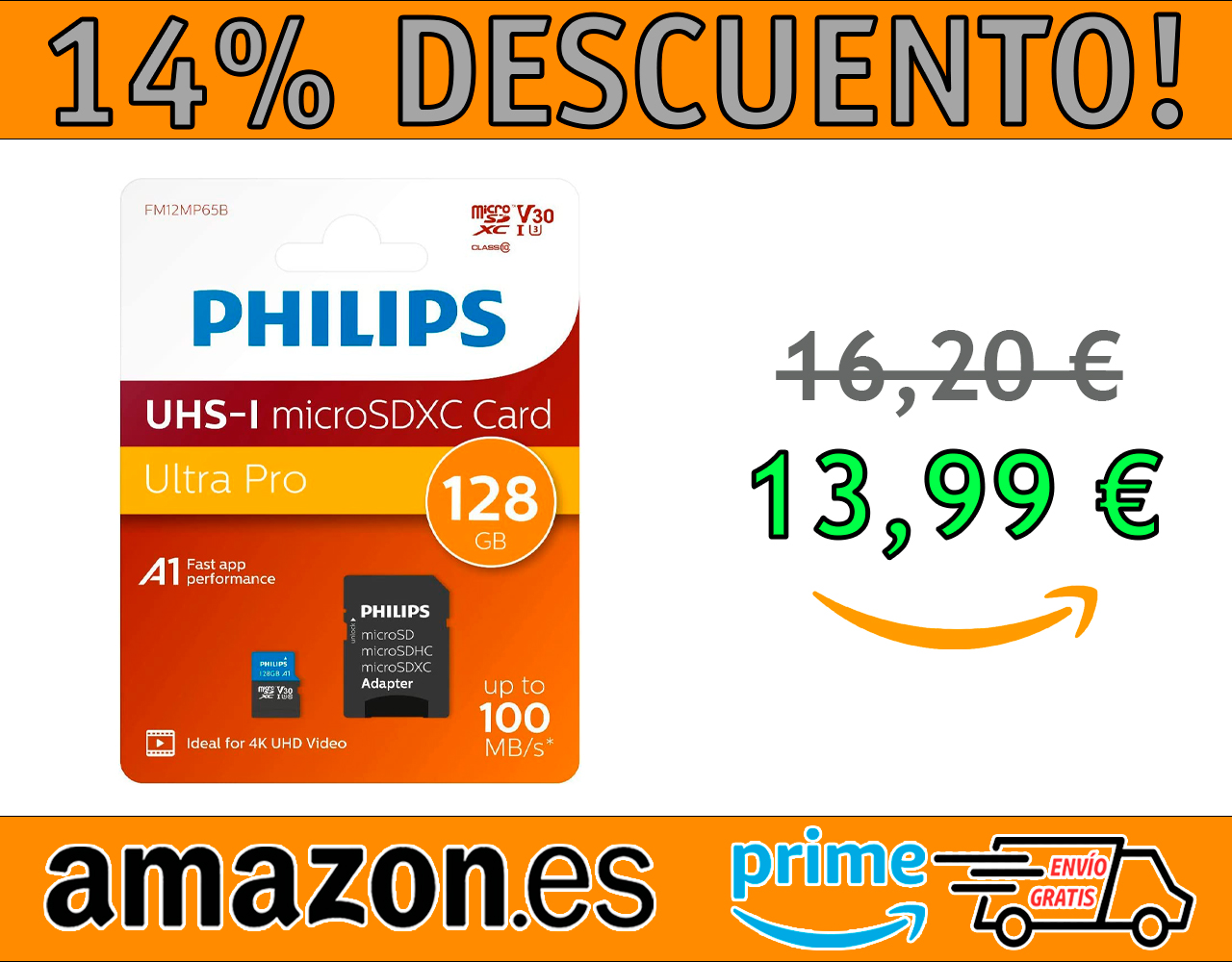 TARJETA DE MEMORIA PHILIPS MICRO SDXC 128GB CLASS 10