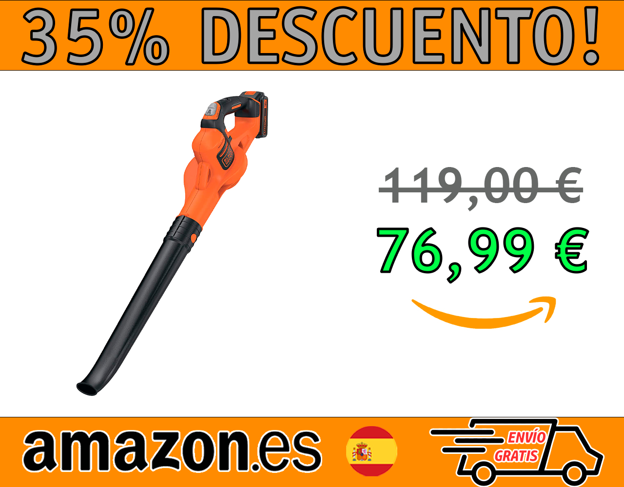 SOPLADOR DE AIRE BLACK+DECKER POWERCOMMAND 18V 2.0AH