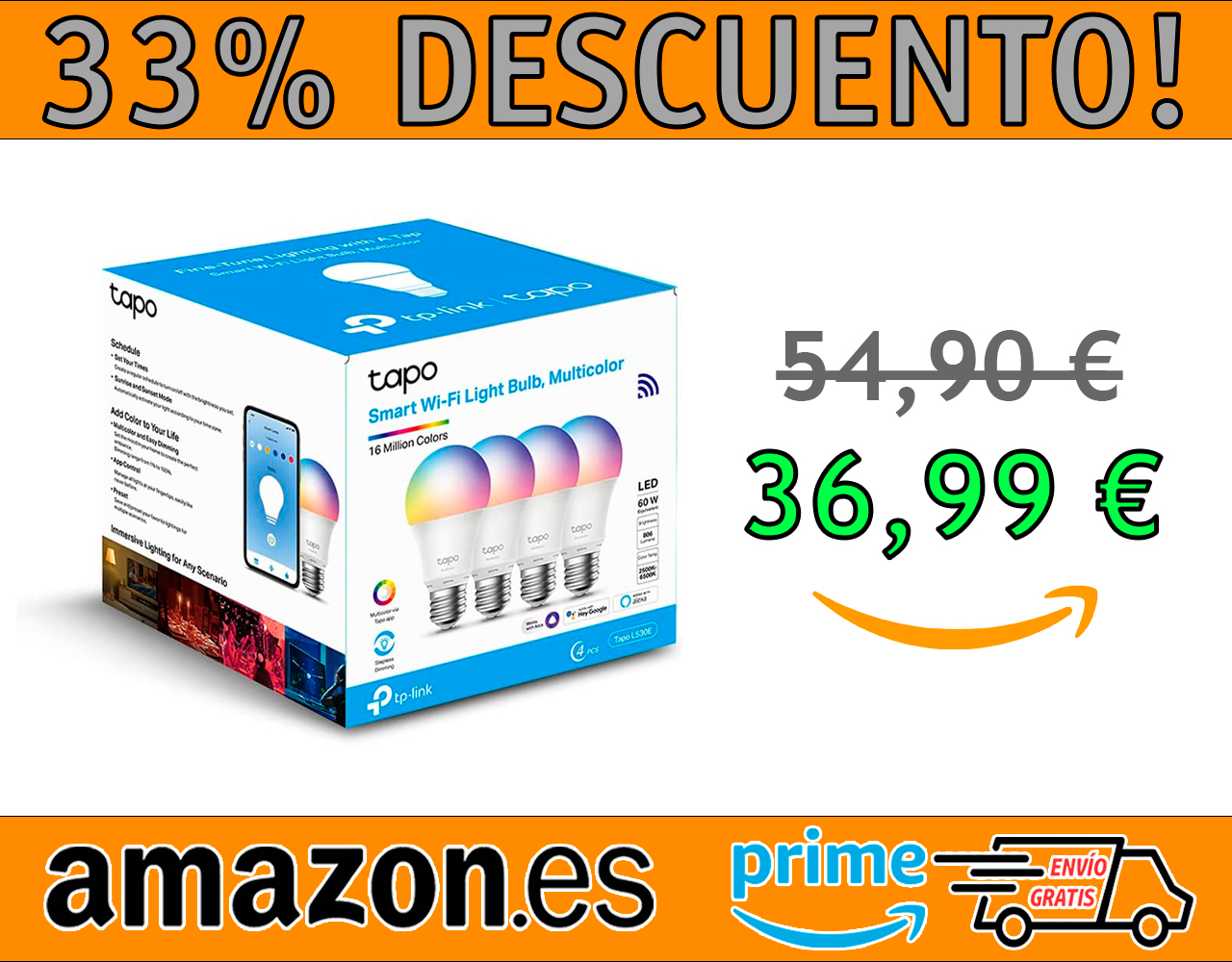 BOMBILLA LED INTELIGENTE WI-FI TP-LINK TAPO L530E 4-PACK