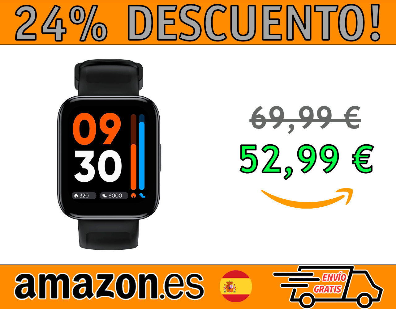 SMARTWATCH REALME 3, PANTALLA SUPERGRANDE Y BRILLANTE DE 1.8″