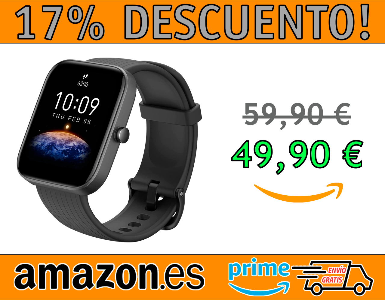 SMARTWATCH AMAZFIT BIP 3 CON PANTALLA A COLOR GRANDE DE 1,69″