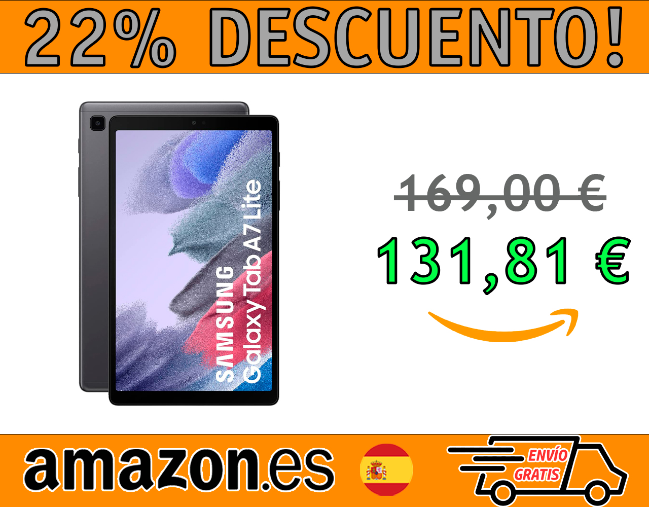 TABLET SAMSUNG GALAXY TAB A7 LITE 3/32GB DE 8,7″ PULGADAS