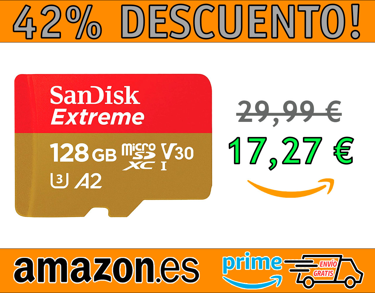 TARJETA SANDISK MICROSDXC EXTREME DE 128 GB CLASE 10, U3, V30