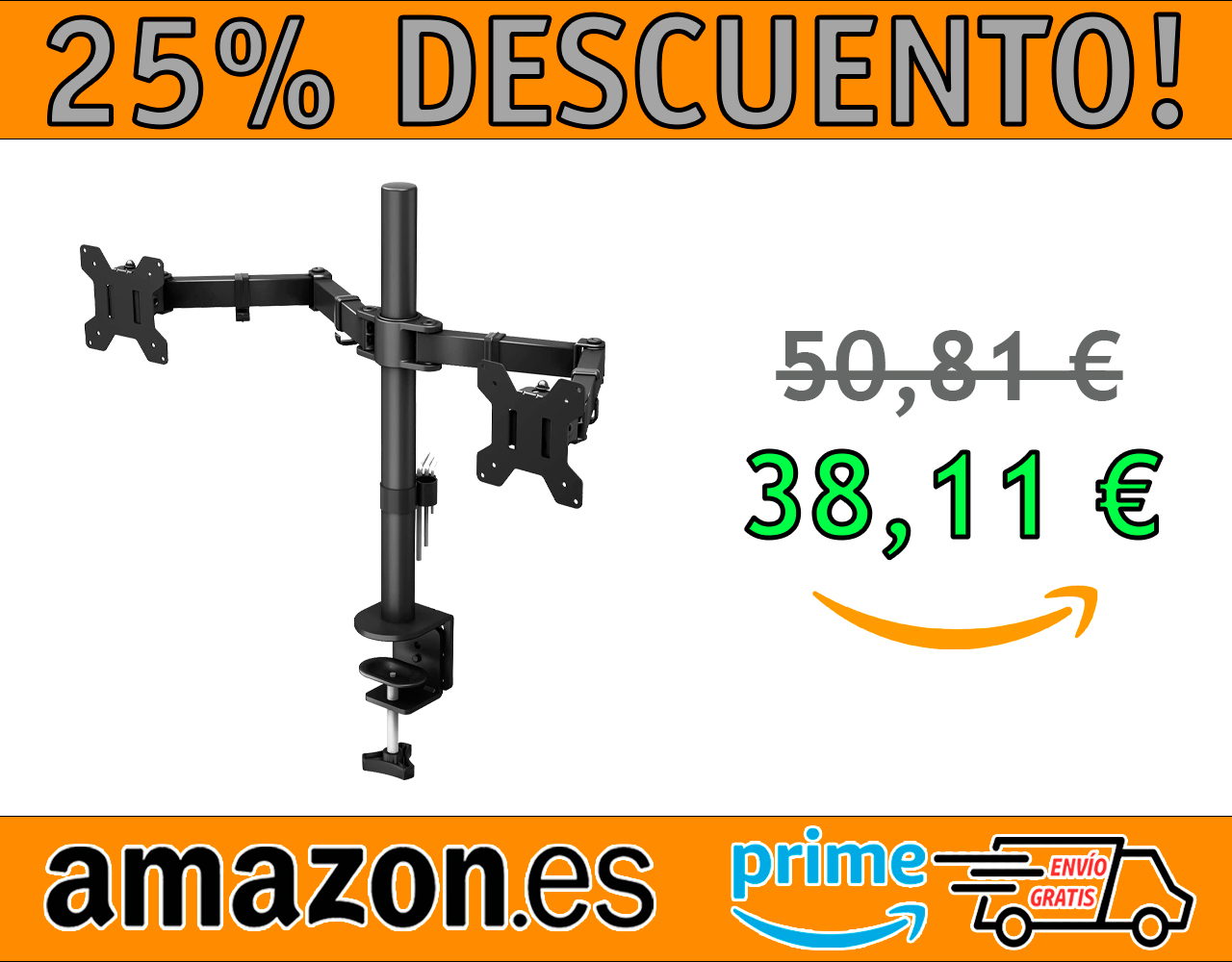 SOPORTE DOBLE PARA MONITORES 13-27 PULGADAS BONTEC