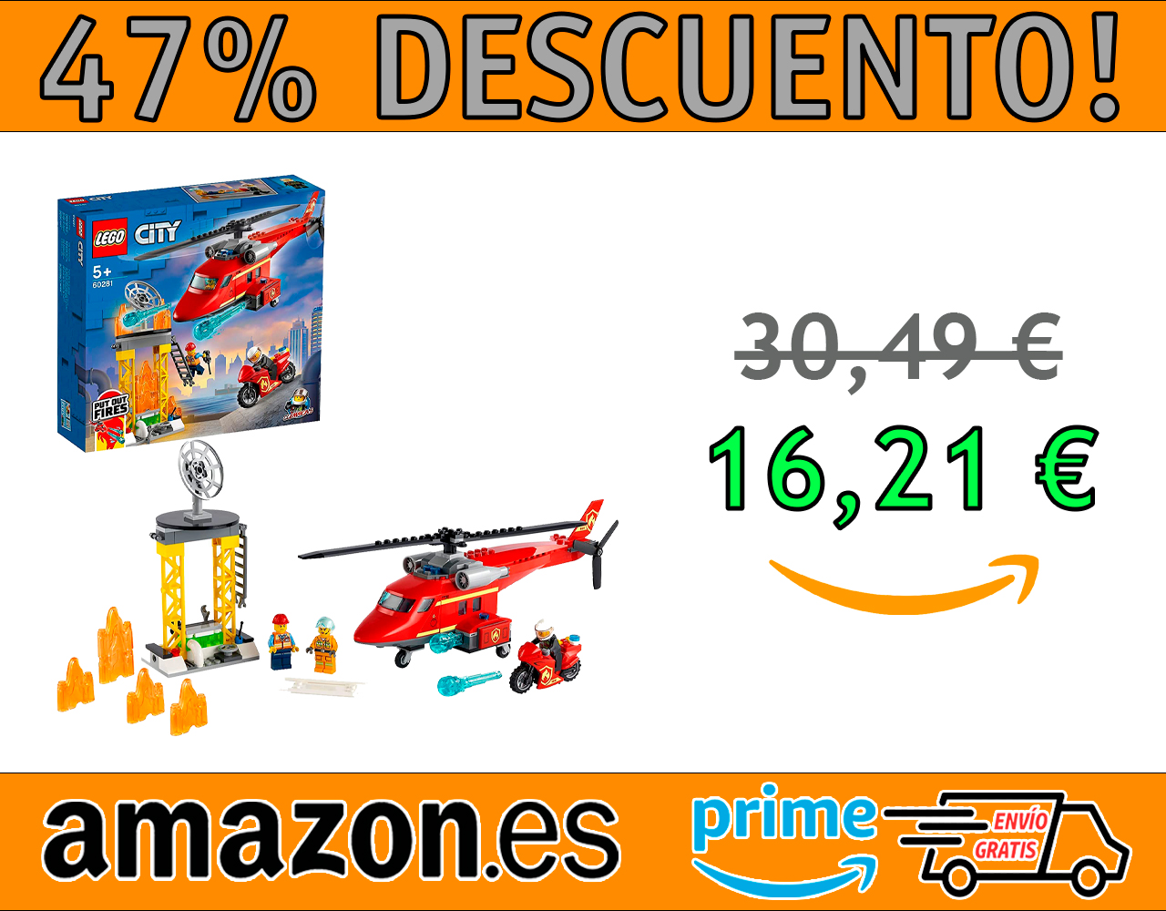 HELICÓPTERO DE RESCATE DE BOMBEROS CITY FIRE LEGO