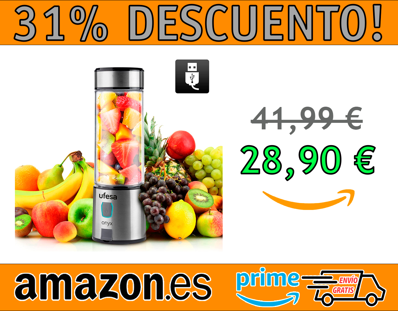 MINI BATIDORA PORTÁTIL UFESA BS2400 ONYX RECARGABLE