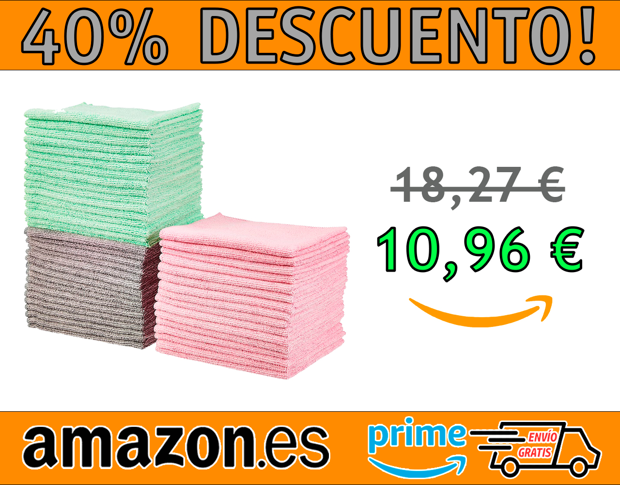 PAÑOS DE MICROFIBRA AMAZON BASICS