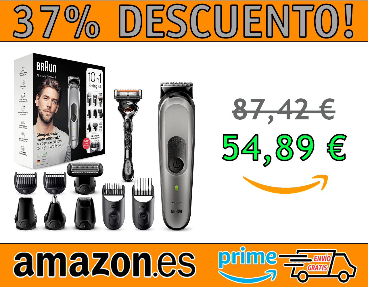 RECORTADORA DE BARBA 10 EN 1 BRAUN 7 MGK7320