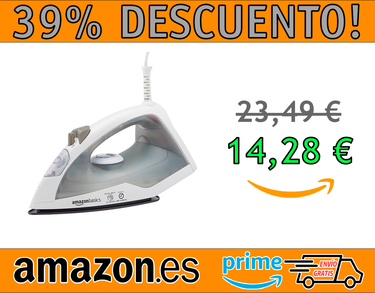 PLANCHA DE VAPOR SUELA DE TEFLÓN AMAZON BASICS.