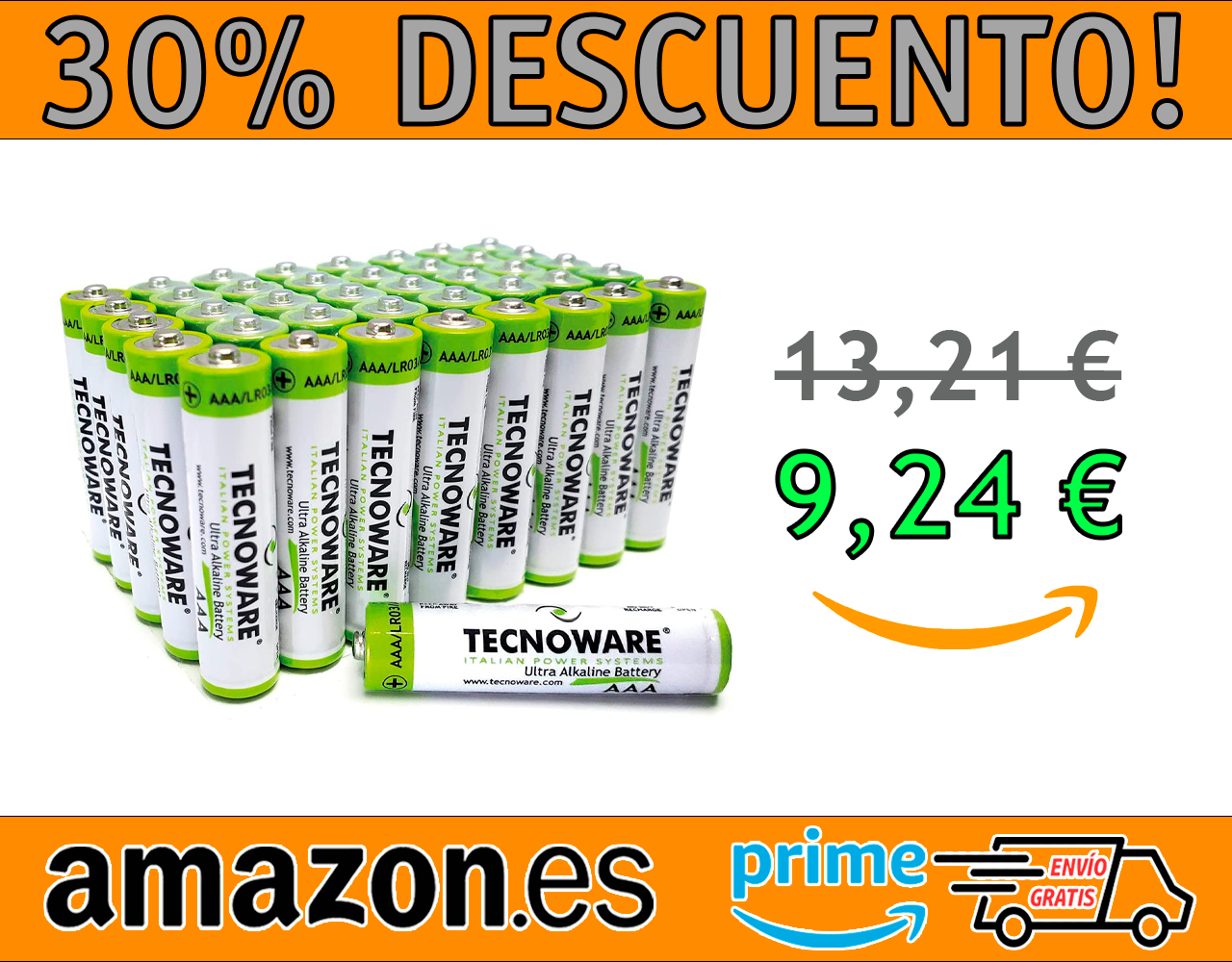 PILAS ULTRA ALCALINAS AAA TECNOWARE 40 UNIDADES