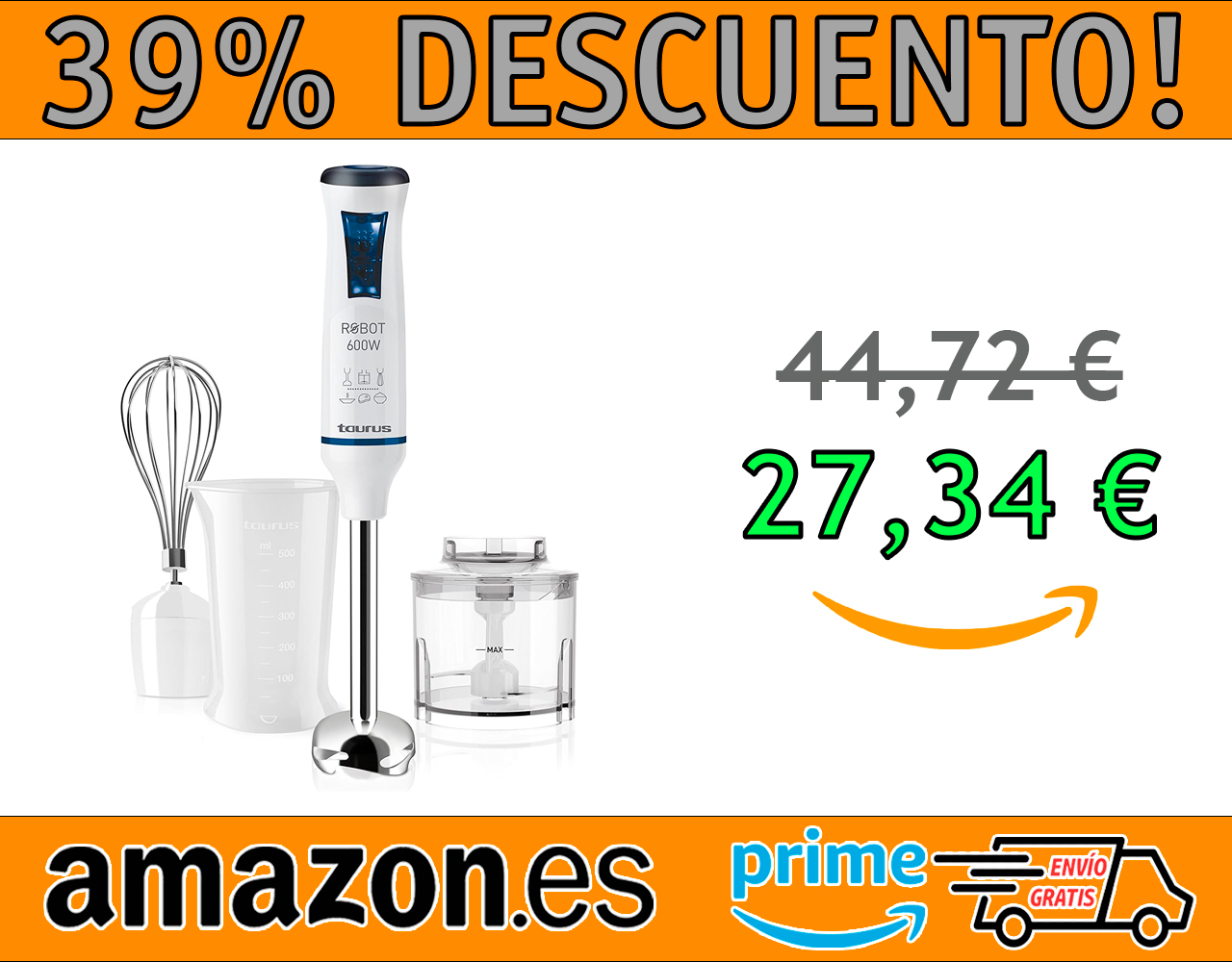 BATIDORA DE MANO TAURUS ROBOT 600 PLUS INOX