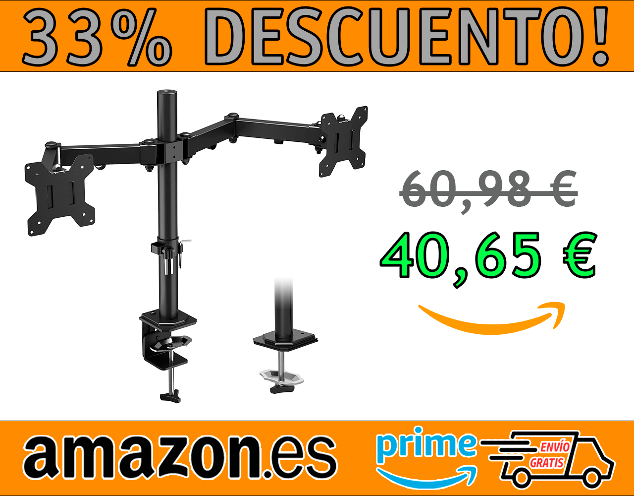 SOPORTE DOBLE MONITOR 13-27 PULGADAS BONTEC